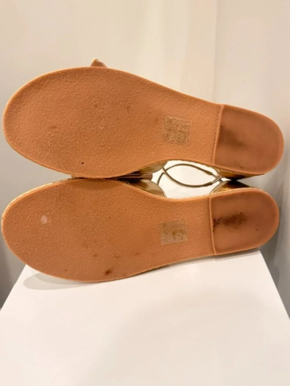 Jack Rogers Heidi Gold Bow Sandal Women Sizse 9